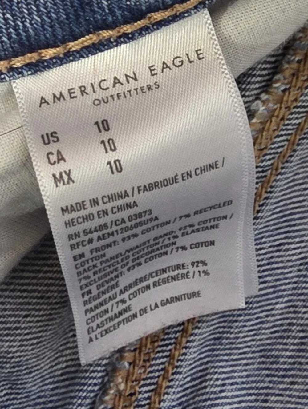 American Eagle Shorts Strigid Denim Distressed Blue Womens Size 10